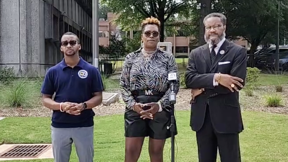 Derrick Quarles, Traci Fant and U.A. Thompson speak about the need for a hate crime law in South Carolina.