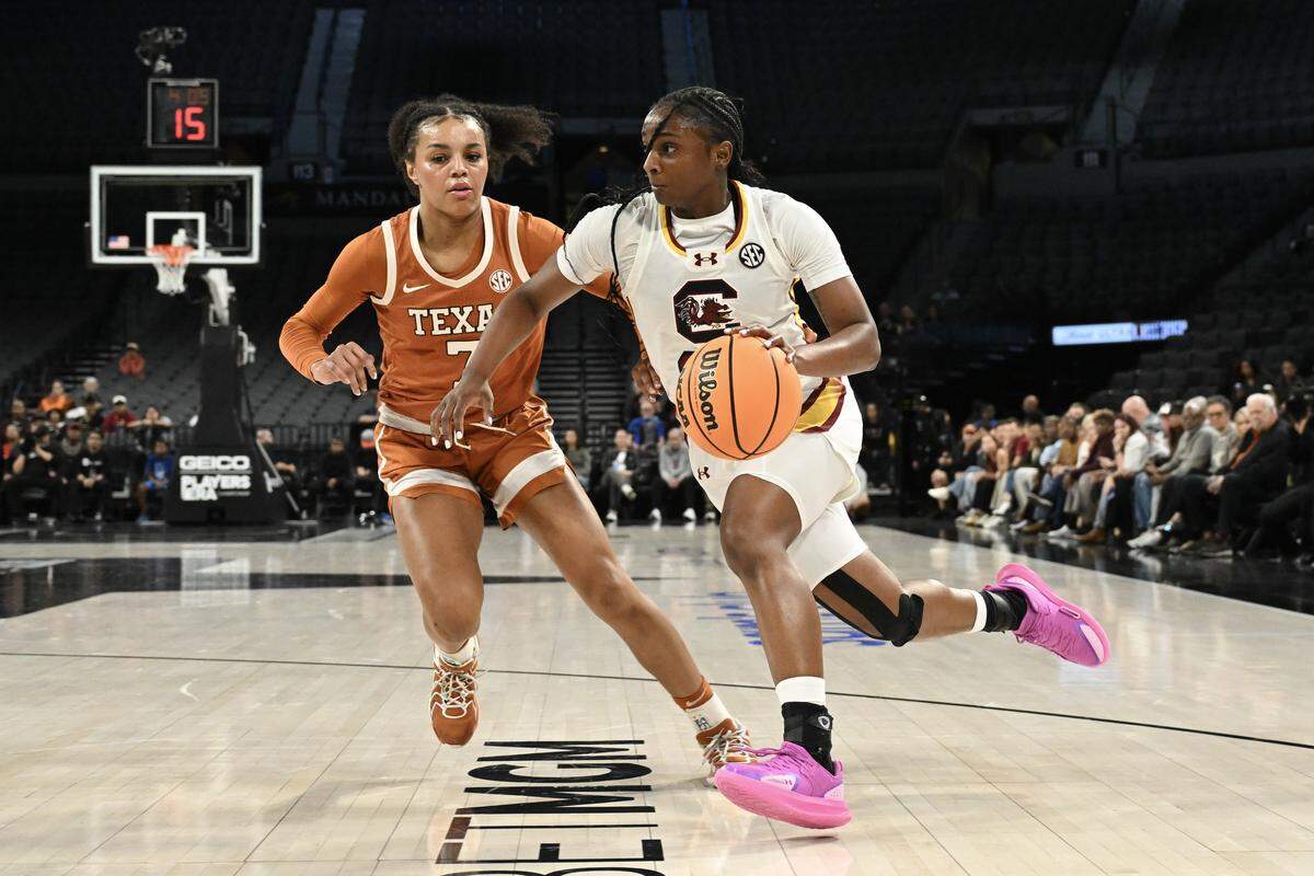 Texas beat South Carolina 66-64 on Nov. 27 in the teams’ first matchup of 2025-26. The game was played in Las Vegas and was the championship game of the non-conference Players Era Championship.