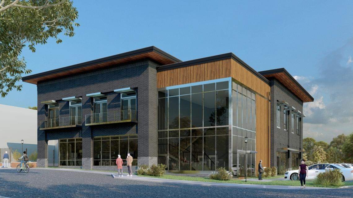 The Town of Lexington and real estate officials broke ground this week for the Icehouse on Main, a new building in the town’s Icehouse project that will have restaurant, retail and office space.