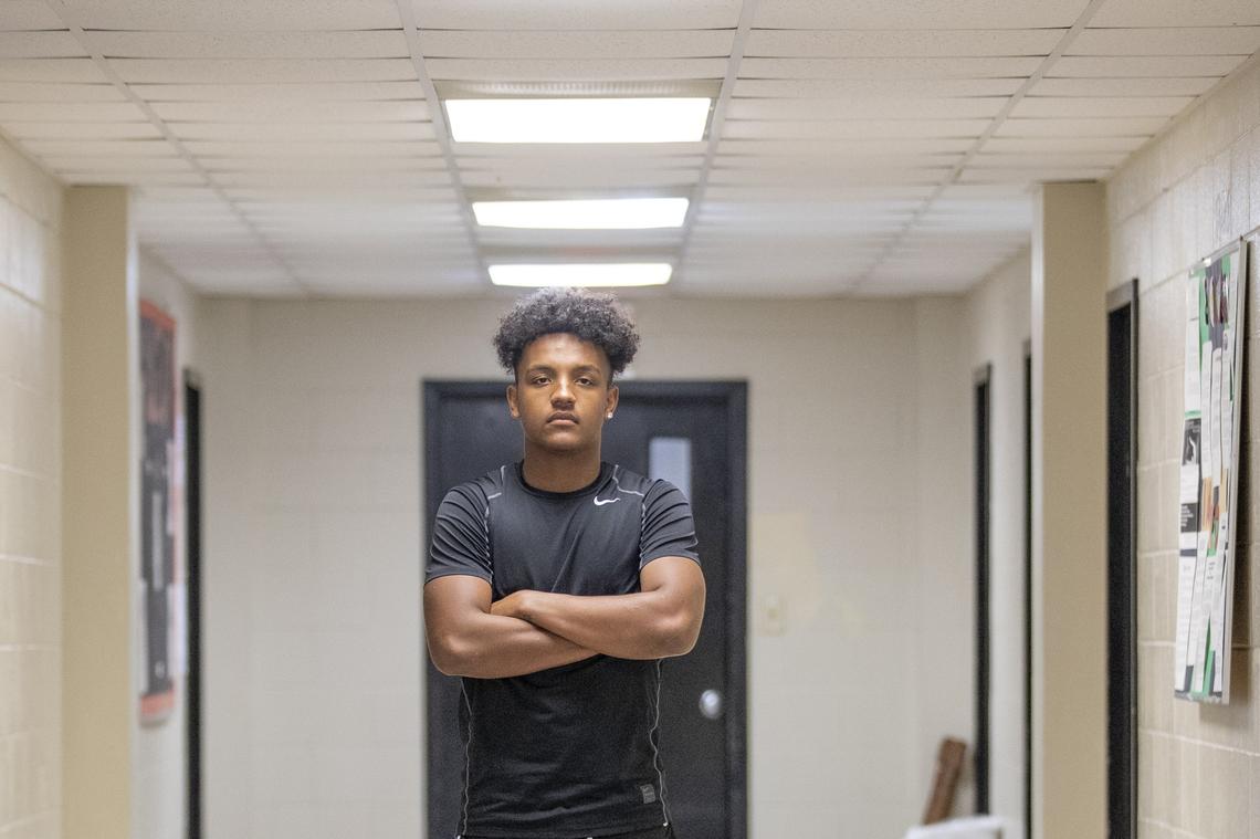 Jay Holman, a California native, is a defensive back for Allen University’s football team. Allen University is reviving the football program after 13 years. The team is comprised of all freshmen.