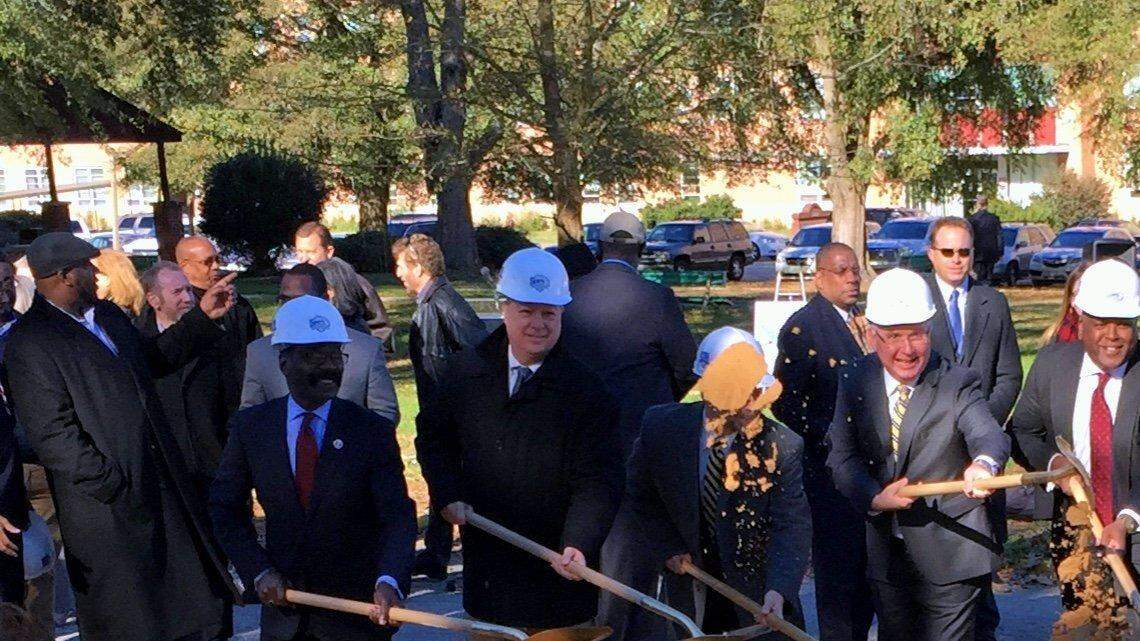 Groundbreaking was held for Spirit Communications Park, the city-owned, $37 million year-round stadium that will become the home field of the minor league baseball team.