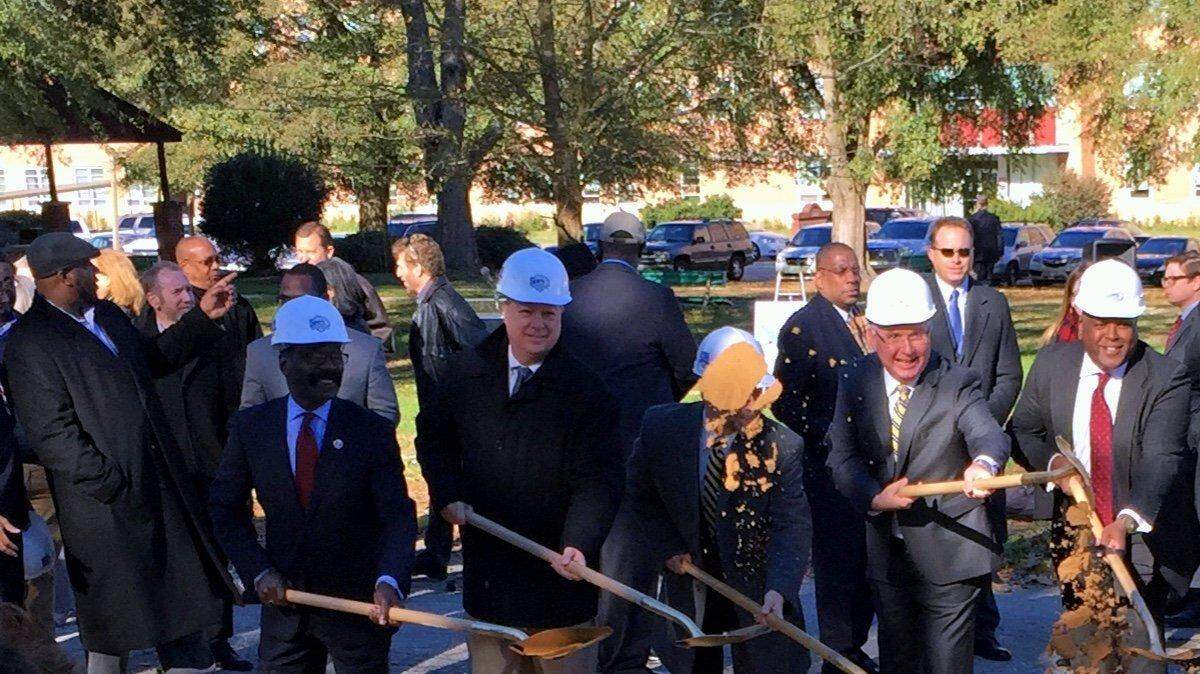 Groundbreaking was held for Spirit Communications Park, the city-owned, $37 million year-round stadium that will become the home field of the minor league baseball team.