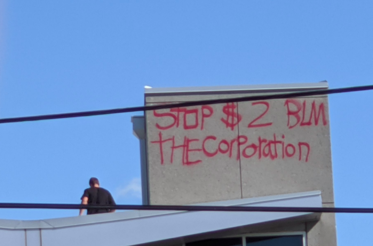 Richland County Sheriff’s Department said a person who identified with Antifa spray painted a parking garage on Lincoln Street during protests in May.