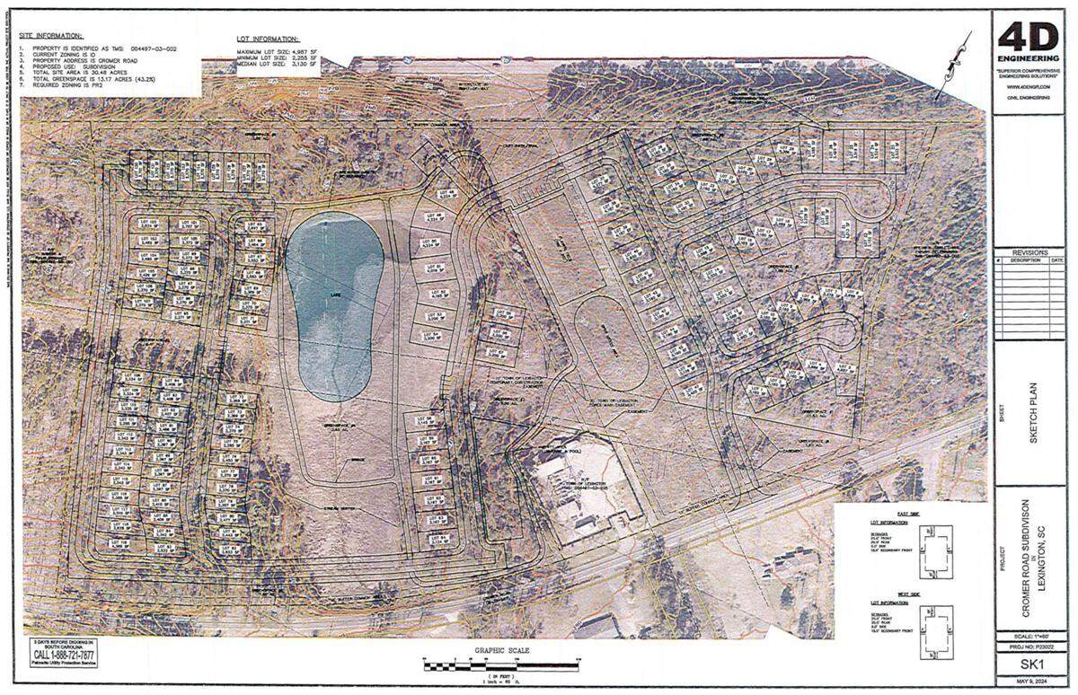Plans for a proposed 168-home subdivision along Cromer Road