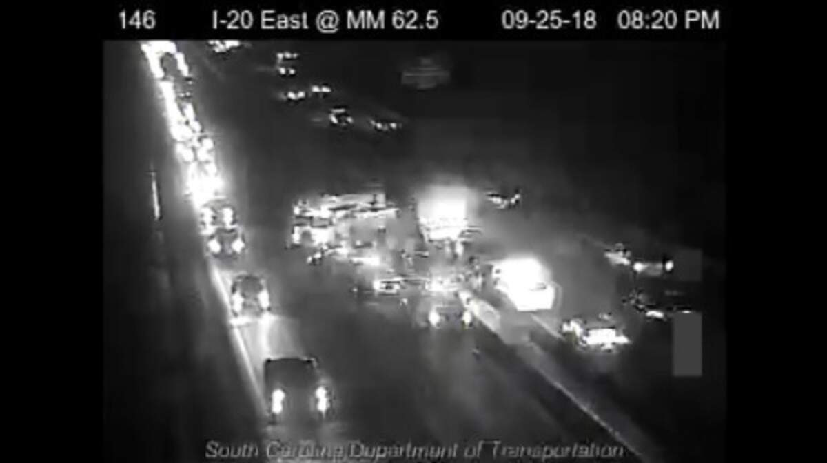 A crash involving multiple vehicles happened on I-20 Tuesday night.