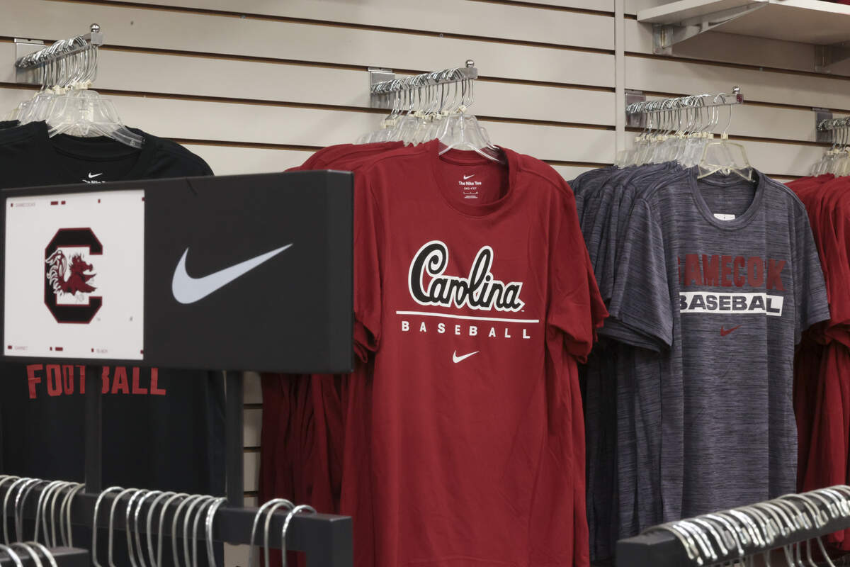 Gamecock Traditions in Lexington has Nike logo Gamecock apparel ready for customers when they open on Wednesday, July 1, 2026.