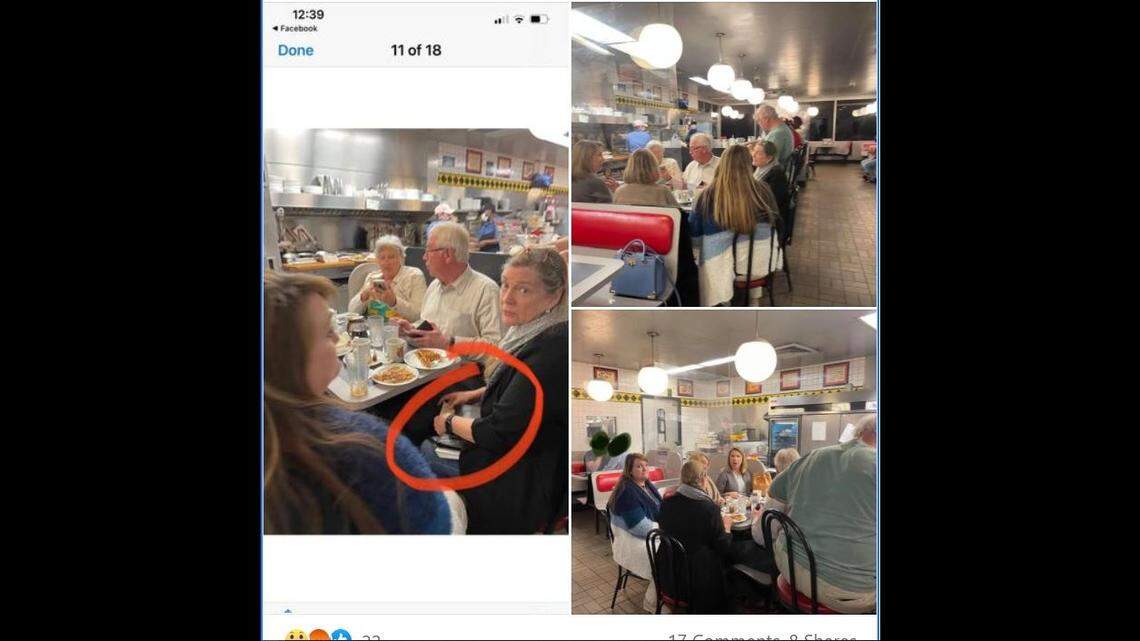 Images posted to a Facebook page of Lexington-Richland 5 school board members eating out after the March 22, 2021, board meeting.