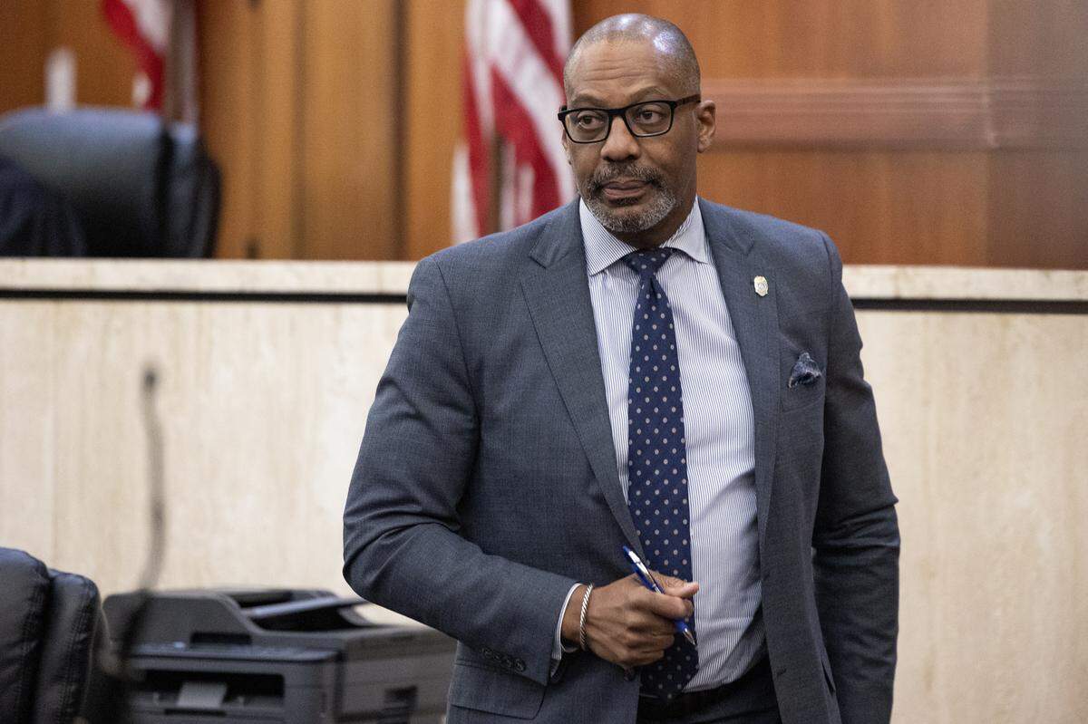 During a hearing of the South Carolina Fifth Judicial Circuit, Solicitor Byron Gipson calls for Charles Barr and Reverend Simon Bouie to have their criminal record for participating in a sit in against segregation expunged at the Richland County Judicial Center on Friday, October 25, 2024. 