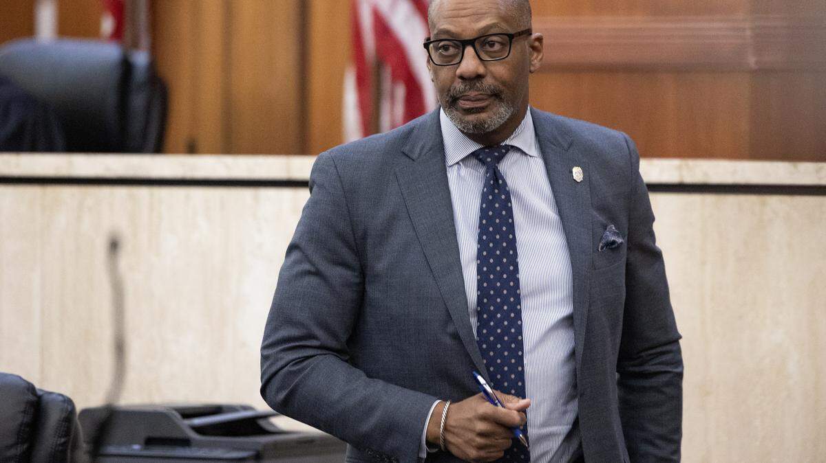 During a hearing of the South Carolina Fifth Judicial Circuit, Solicitor Byron Gipson calls for Charles Barr and Reverend Simon Bouie to have their criminal record for participating in a sit in against segregation expunged at the Richland County Judicial Center on Friday, October 25, 2024. 