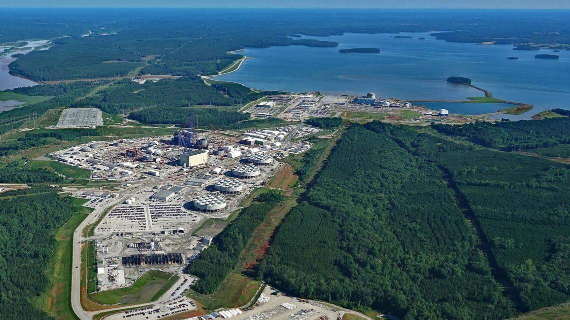 This aerial photo shows the V.C. Summer nuclear power plant site in Fairfield County north of Columbia. One reactor was built in the 1980s, but two others proposed during an expansion project were never completed amid rising costs and construction delays i 2017.