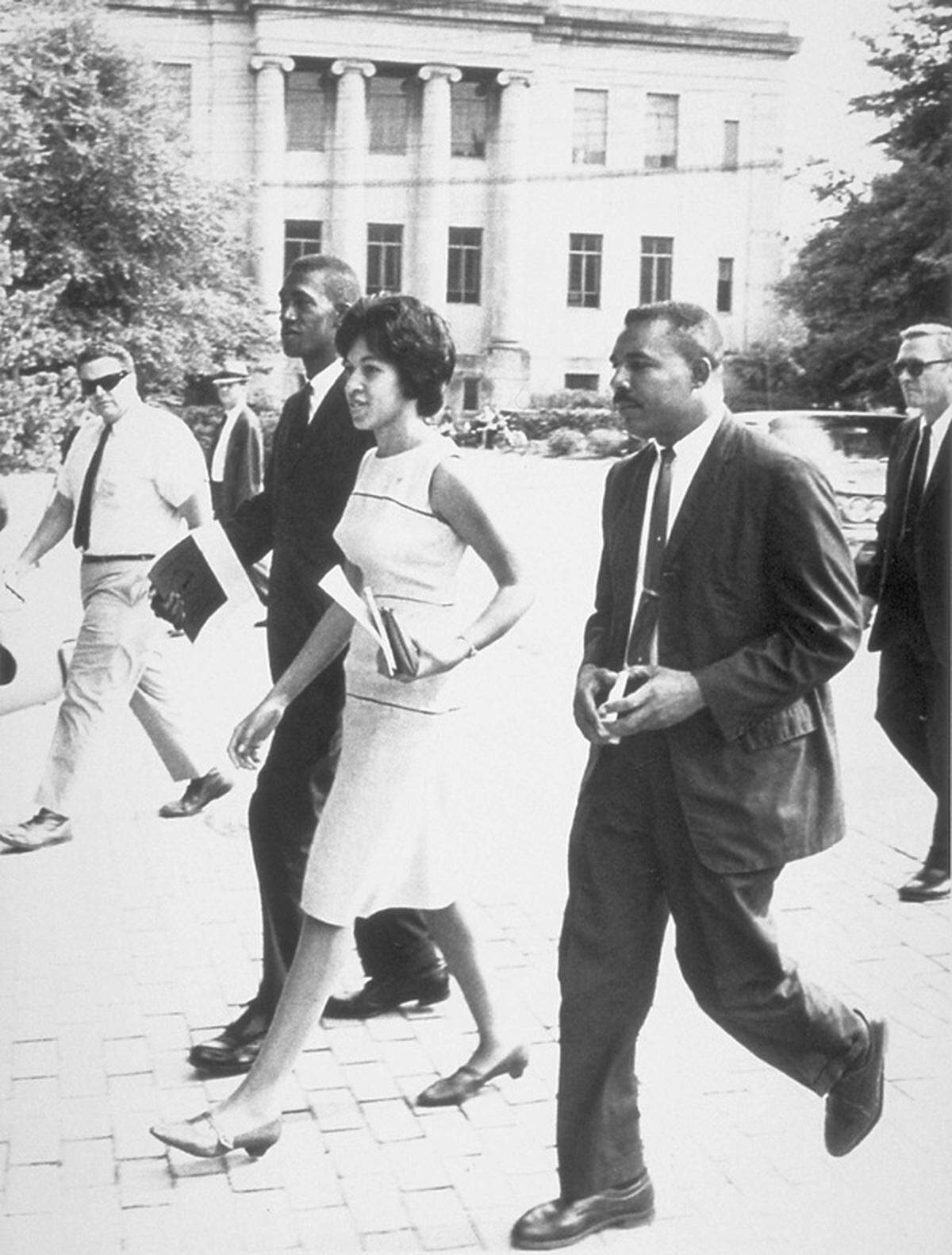 (Left to right) Robert Anderson, Henrie Montieth Treadwell and James Solomon, the first three African-American students who integrated the University of South Carolina in 1963