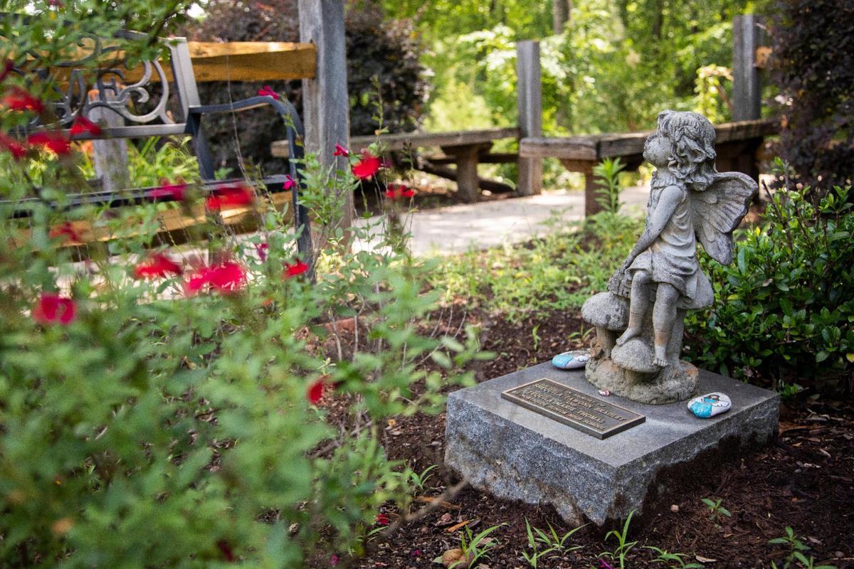 A memorial for two third graders, Sheila Bradley and Tequila Thomas, killed at Oakland Elementary School, now Eleanor Rice Elementary School, in Greenwood, South Carolina in a school shooting in 1988. The memorial garden is attached to an outdoor classroom and walking path.