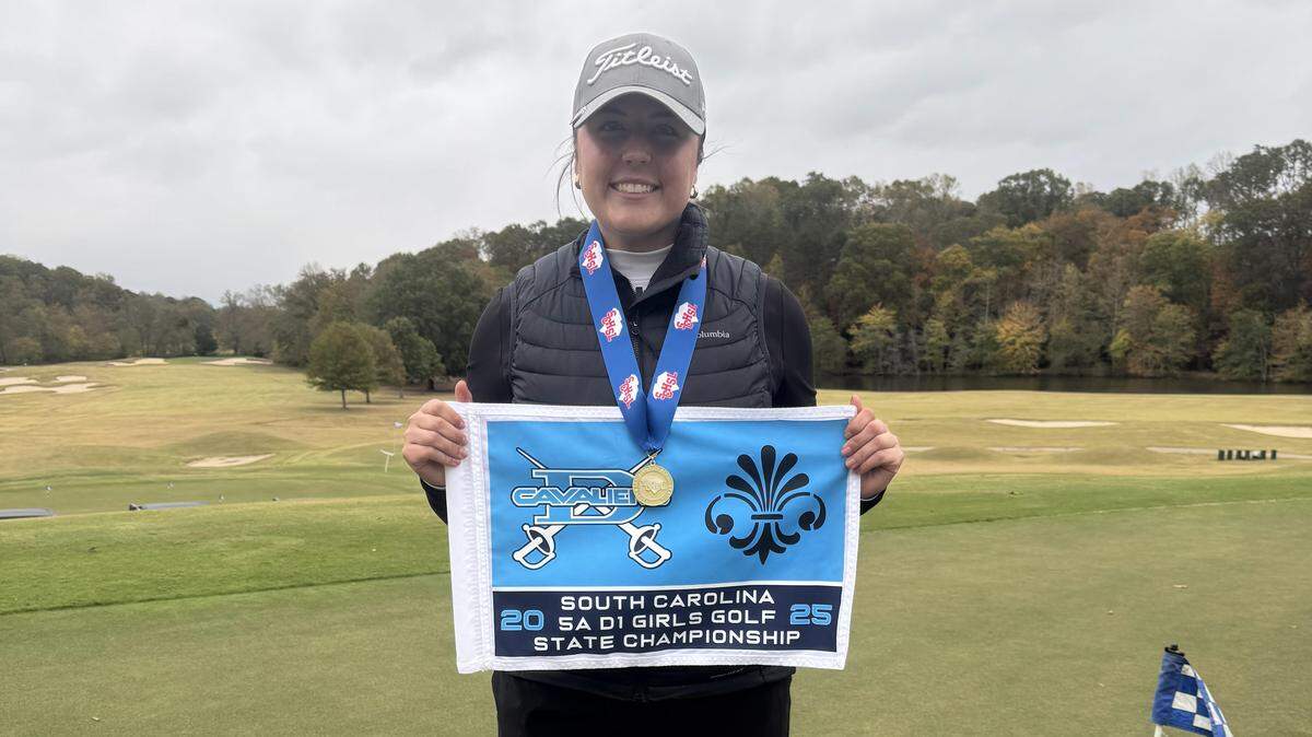 Blythewood senior Caroline Hawkins won her fourth straight SC girls golf individual championship on Oct. 28, 2025.