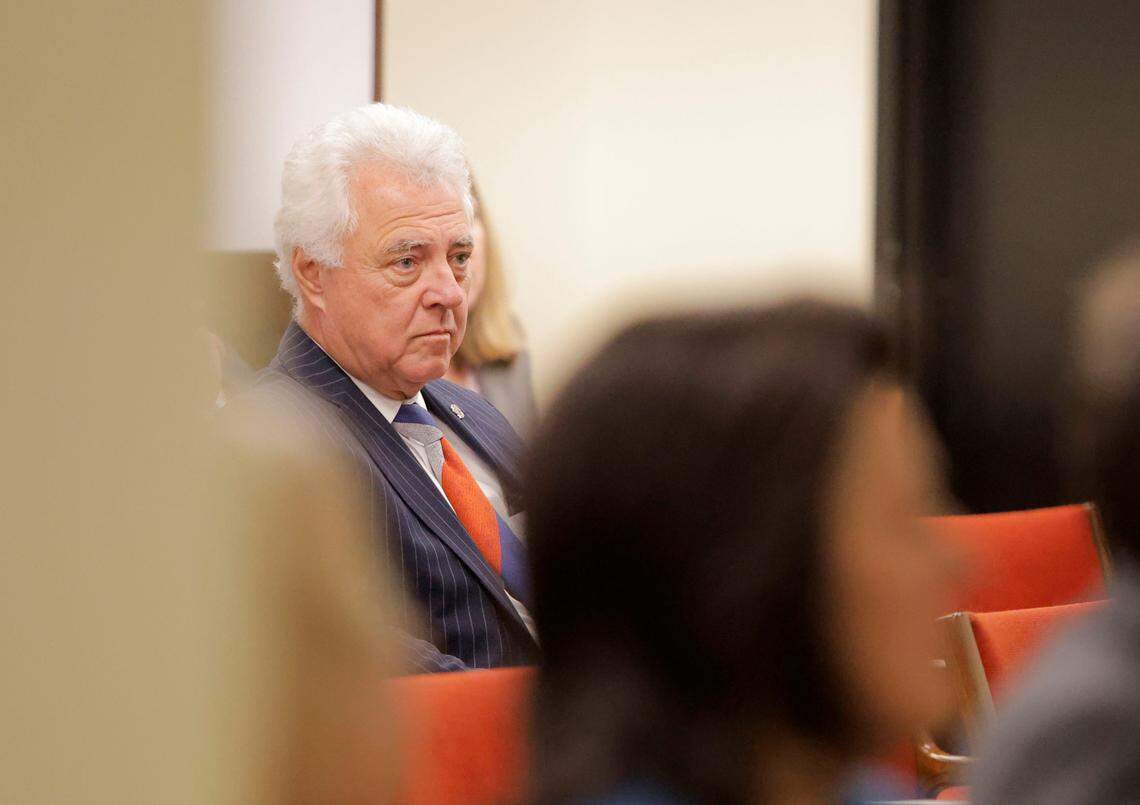 State Sen. Larry Grooms, R-Berkeley, observes a Constitutional House Ways and Means Subcommittee Meeting in Columbia, S.C. on Wednesday, Jan. 29, 2025. (Travis Bell/STATEHOUSE CAROLINA)