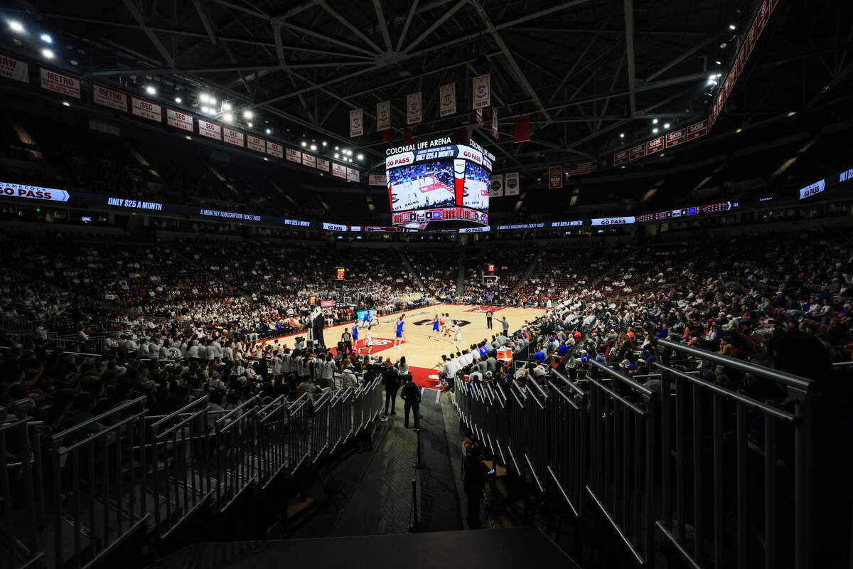 The view from the media seating from the stands in Colonial Life Arena on Wednesday, January 28, 2026.