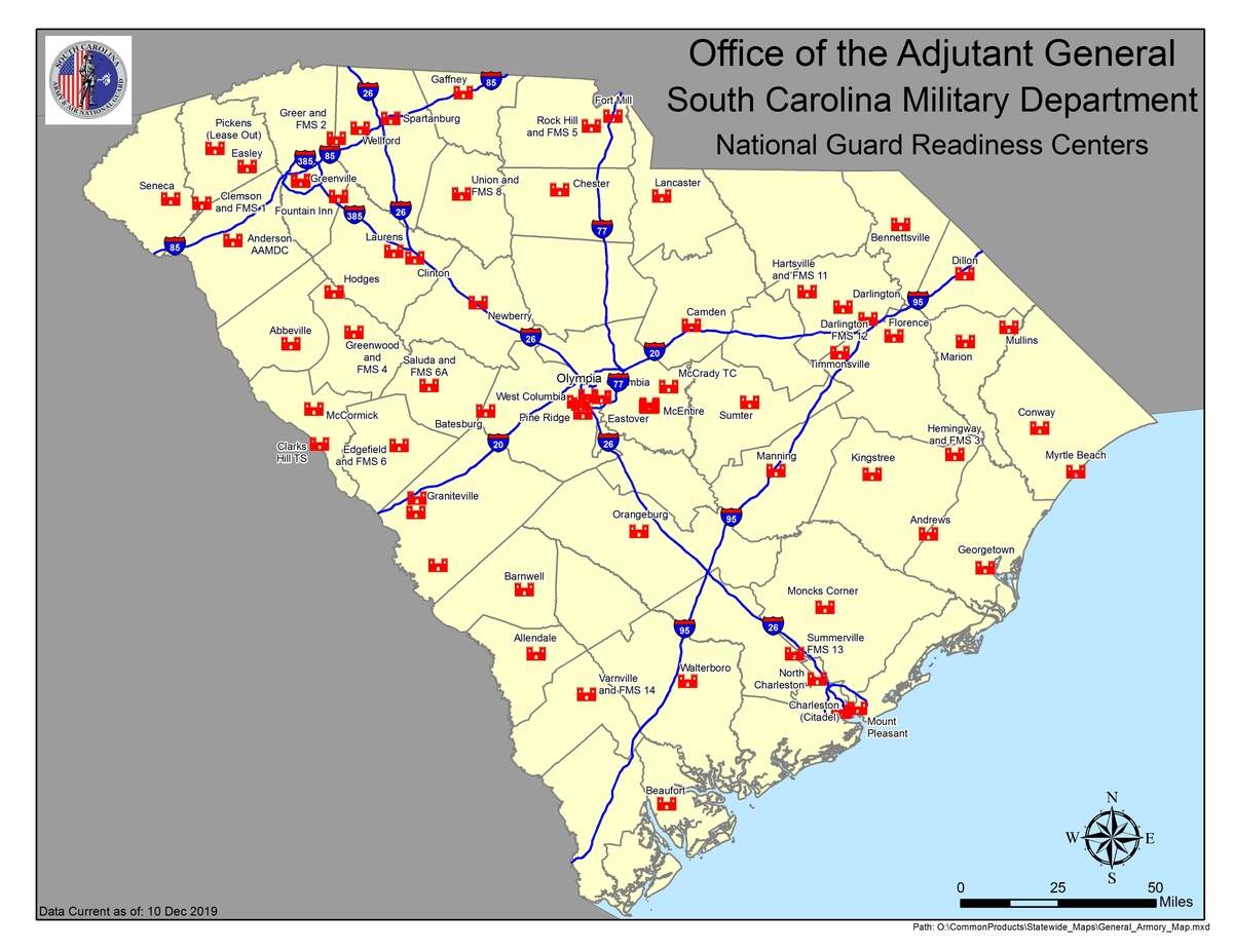 There are 63 National Guard armories in South Carolina.