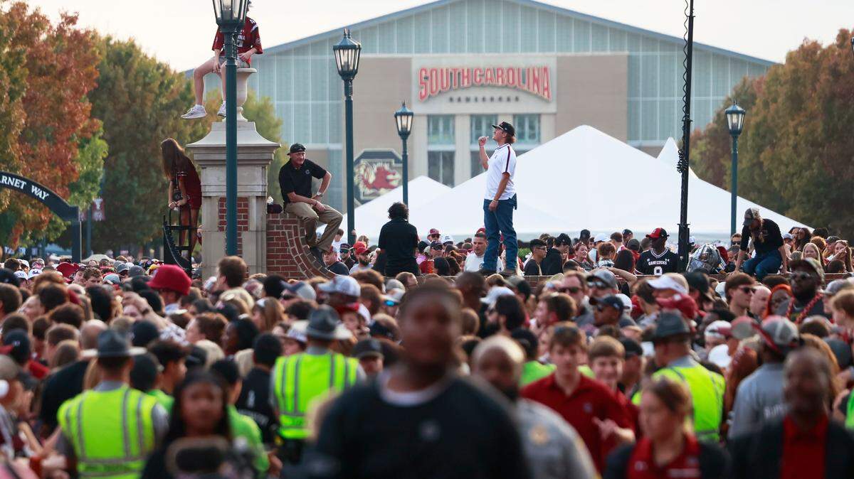 South Carolina enters Williams-Brice Stadium ahead of their game against Texas A&M on Saturday, November 2, 2024.