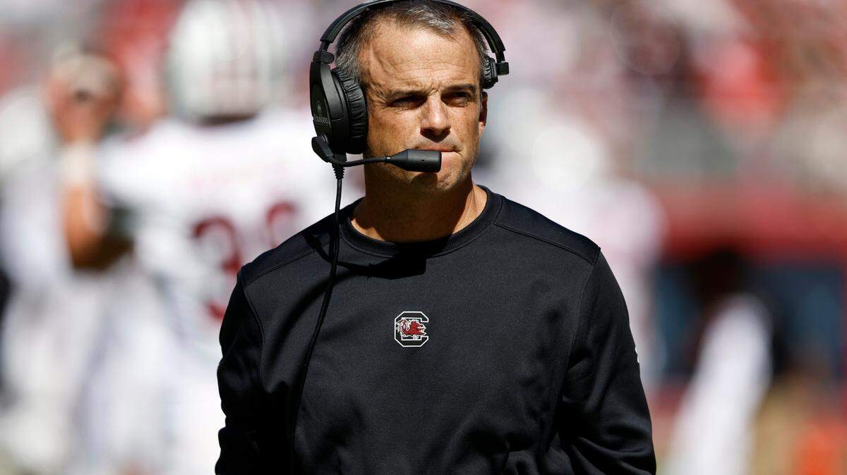 South Carolina Gamecocks head coach Shane Beamer during the game against Alabama at Bryant-Denny Stadium.