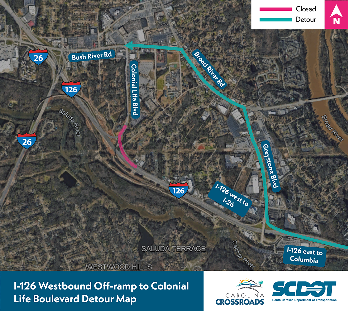 The South Carolina Department of Transportation said it will temporarily close an exit on an interstate in the area called Malfunction Junction.
