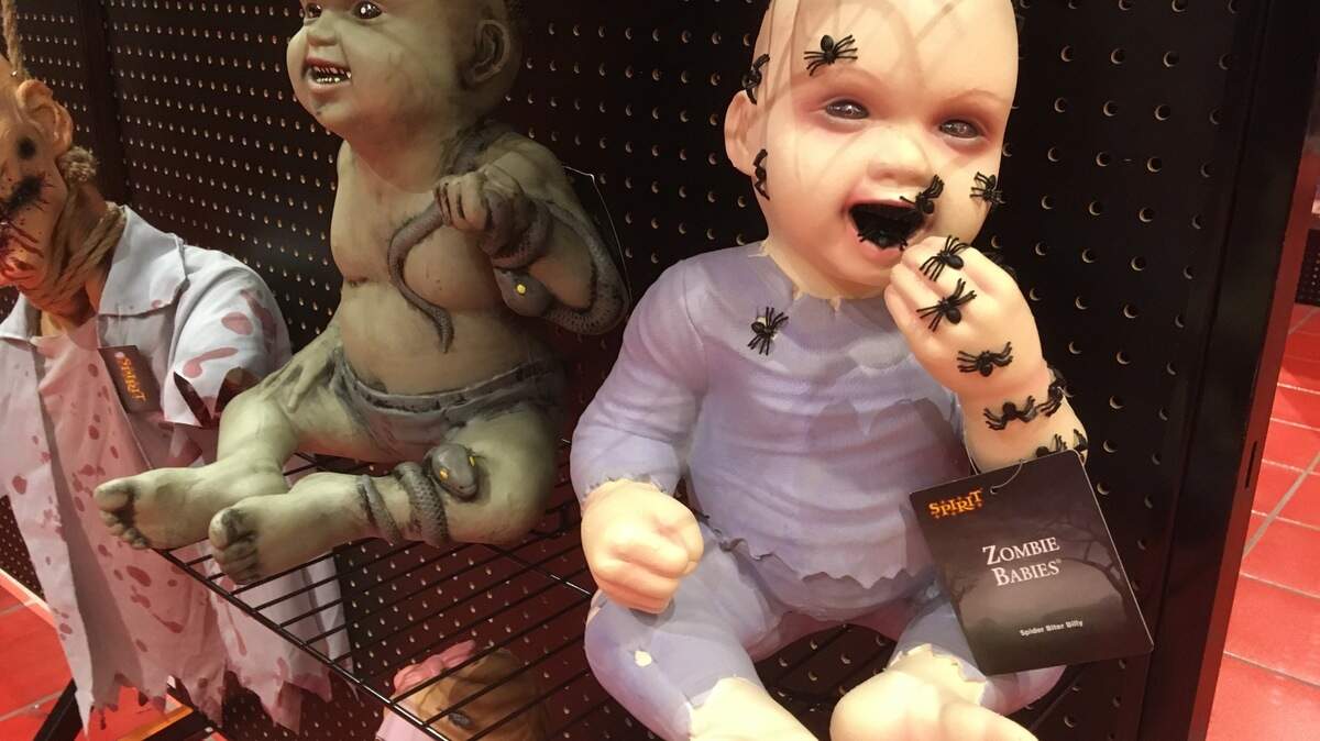 Zombie babies are a popular Halloween decoration in 2021.