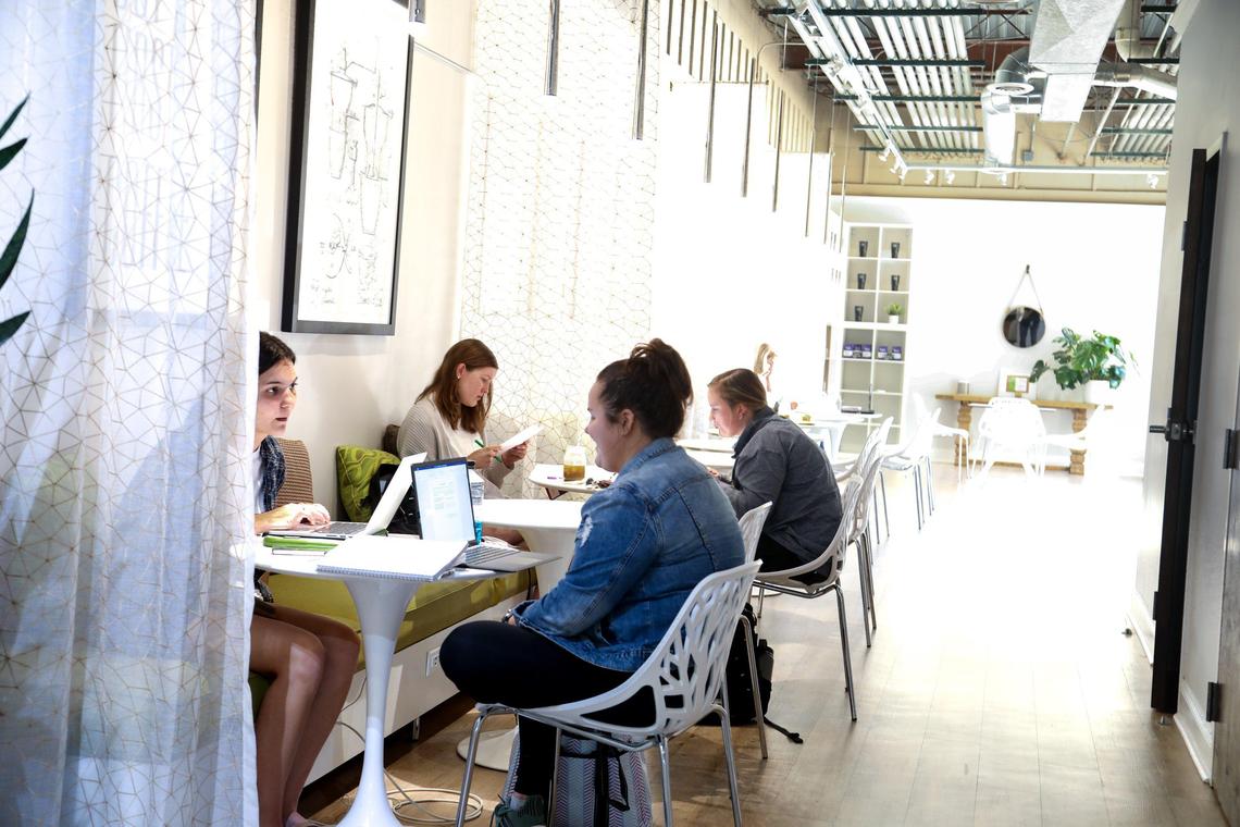 Blūm opened on Devine Street in May 2019. The pristine coffee shop shop usually has a handful of students working and people visiting.