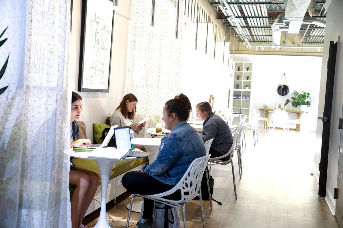 Blūm opened on Devine Street in May 2019. The pristine coffee shop shop usually has a handful of students working and people visiting.