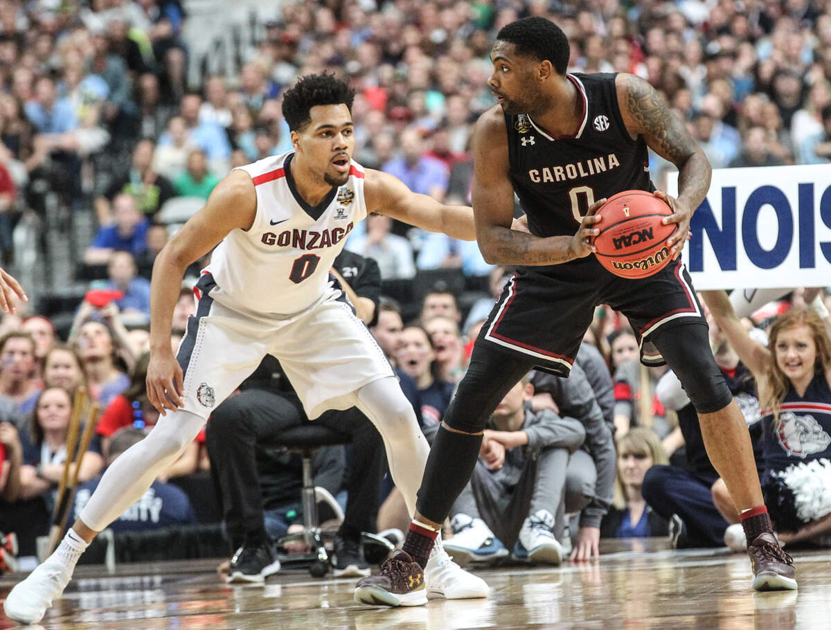 Sindarius Thornwell looks to make a play in the Final Four. The University of South Carolina took on Gonzaga in the Final Four round of 2017 NCAA Men’s Basketball Tournament in Glendale, Ariz. Saturday, April 1, 2017. This was the first time South Carolina’s basketball team played in the Final Four in program history. South Carolina fell to Gonzaga 73-77.