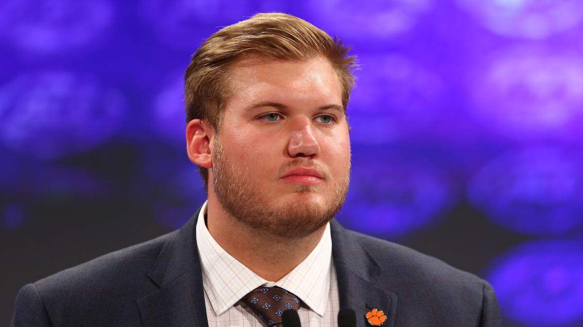 Clemson left tackle Mitch Hyatt was injured Saturday against Boston College.