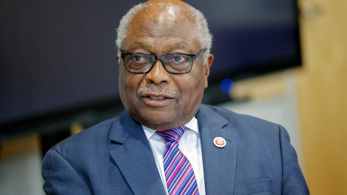 Majority Whip James E. Clyburn addresses the media during a press conference on Monday, Aug. 15, 2022.