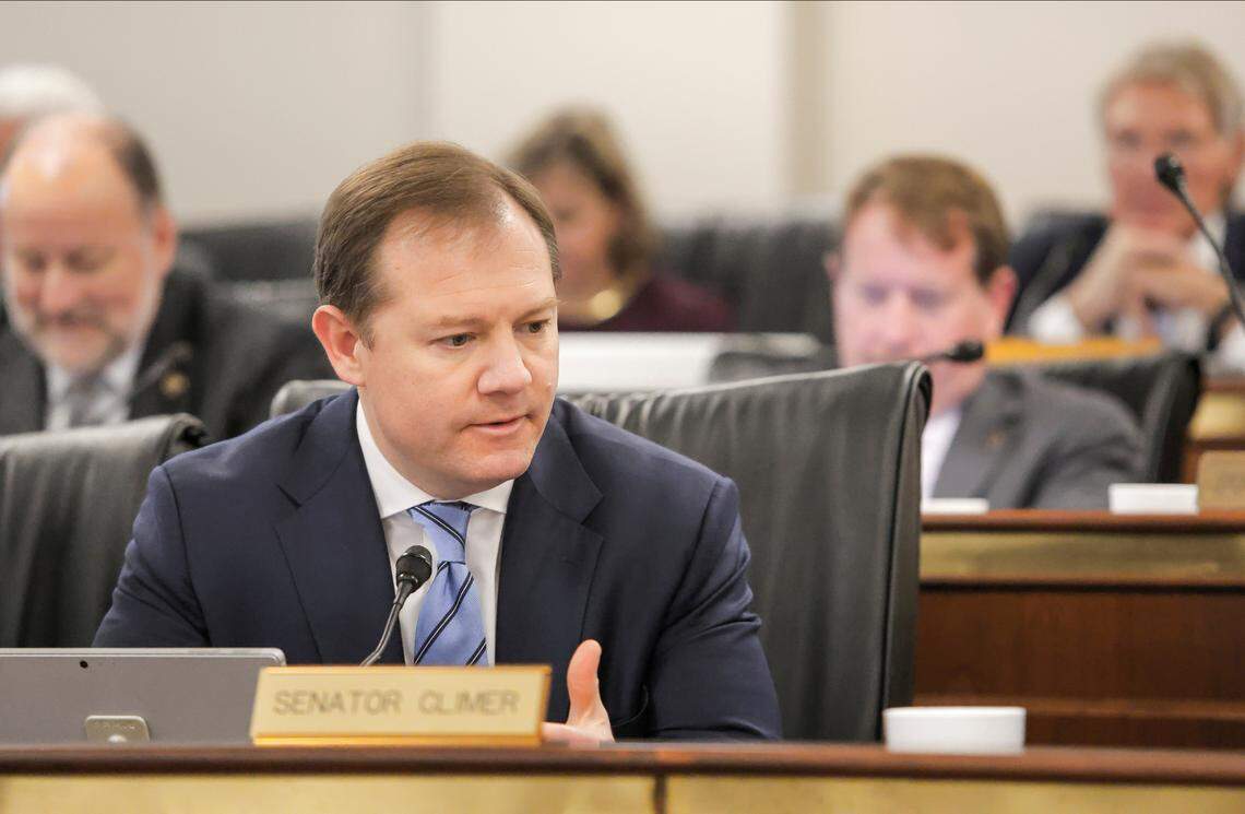Sen. Wes Climer during a Senate Finance subcommittee meeting in Columbia, S.C. on Wednesday, Feb. 18, 2025. (Travis Bell/STATEHOUSE CAROLINA)