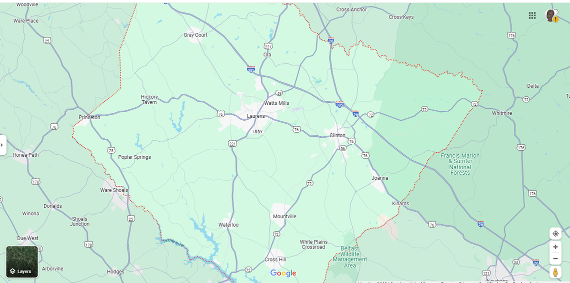 Mountville, SC is off Interstate 26 in Laurens County about halfway between Columbia and Greenville.