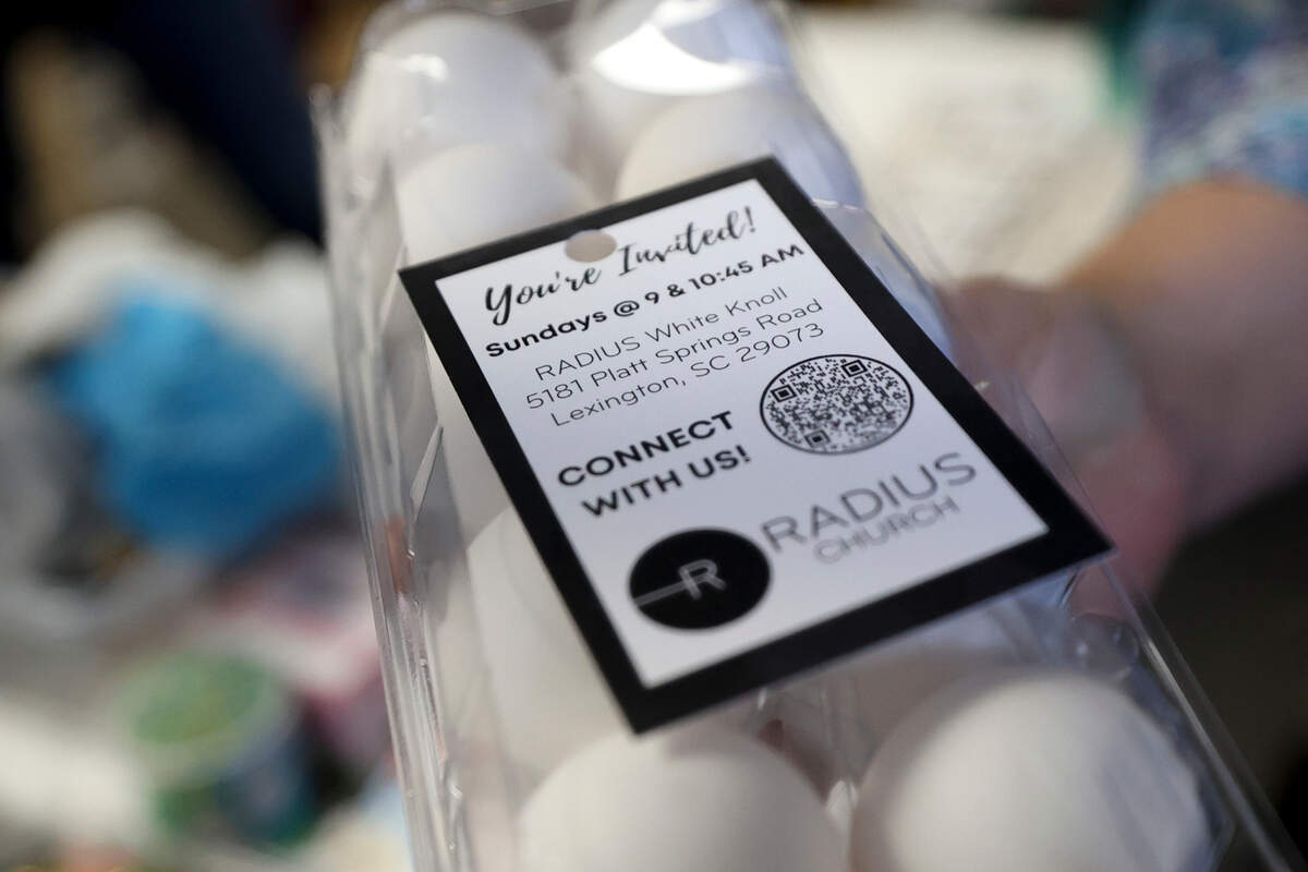 The food pantry at the White Knoll campus of Radius Church gave out free eggs on Thursday, February. 13, 2025. There is a nationwide shortage of eggs due to the spread of the avian bird flu.
