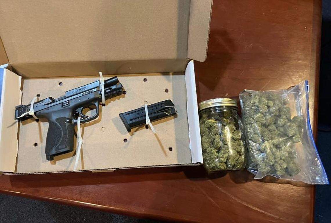 This is the marijuana and the weapon that were being offered for sale, according to the Chesterfield County Sheriff’s Office.