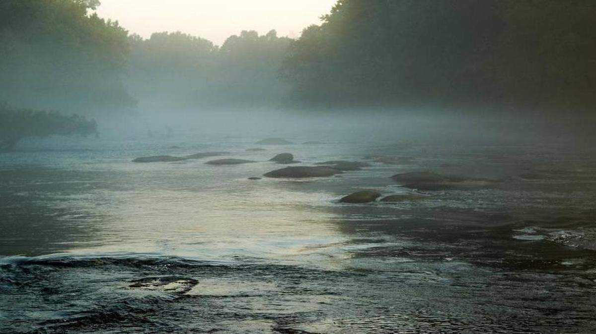 The lower Saluda River is a state designated scenic waterway known for cold water, trout fishing and Spanish moss.