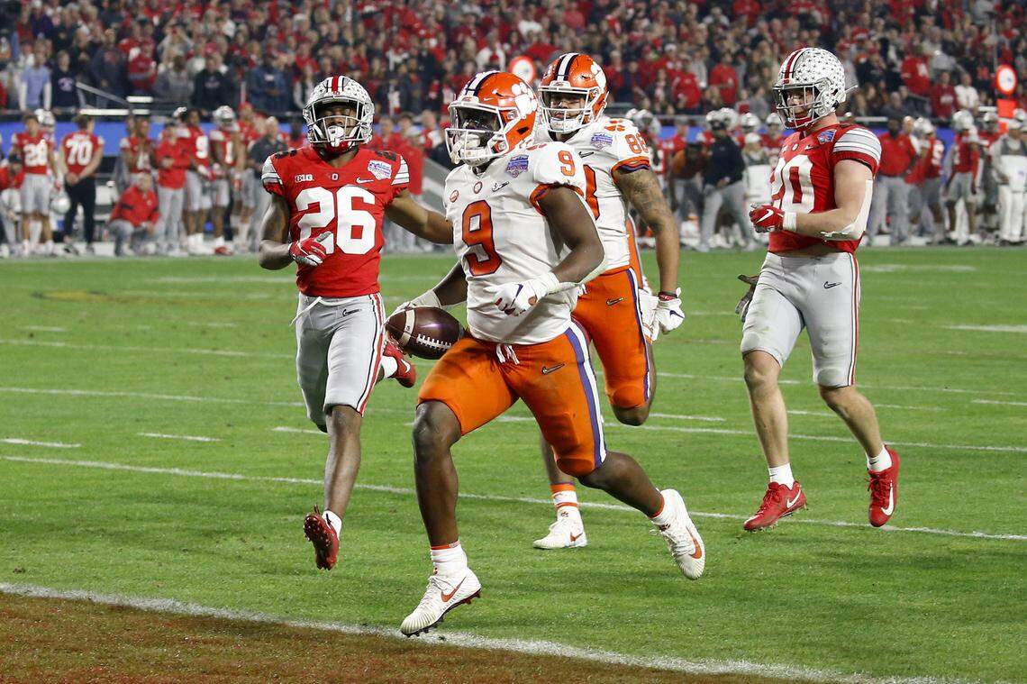 Clemson running back Travis Etienne had two touchdowns against Ohio State.