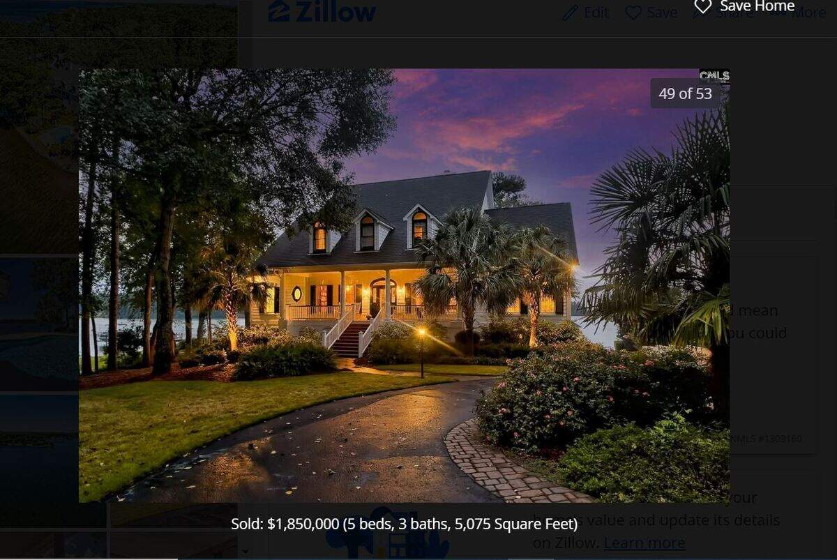 Images of a home on Lake Murray that recently sold for $1.8 million.
