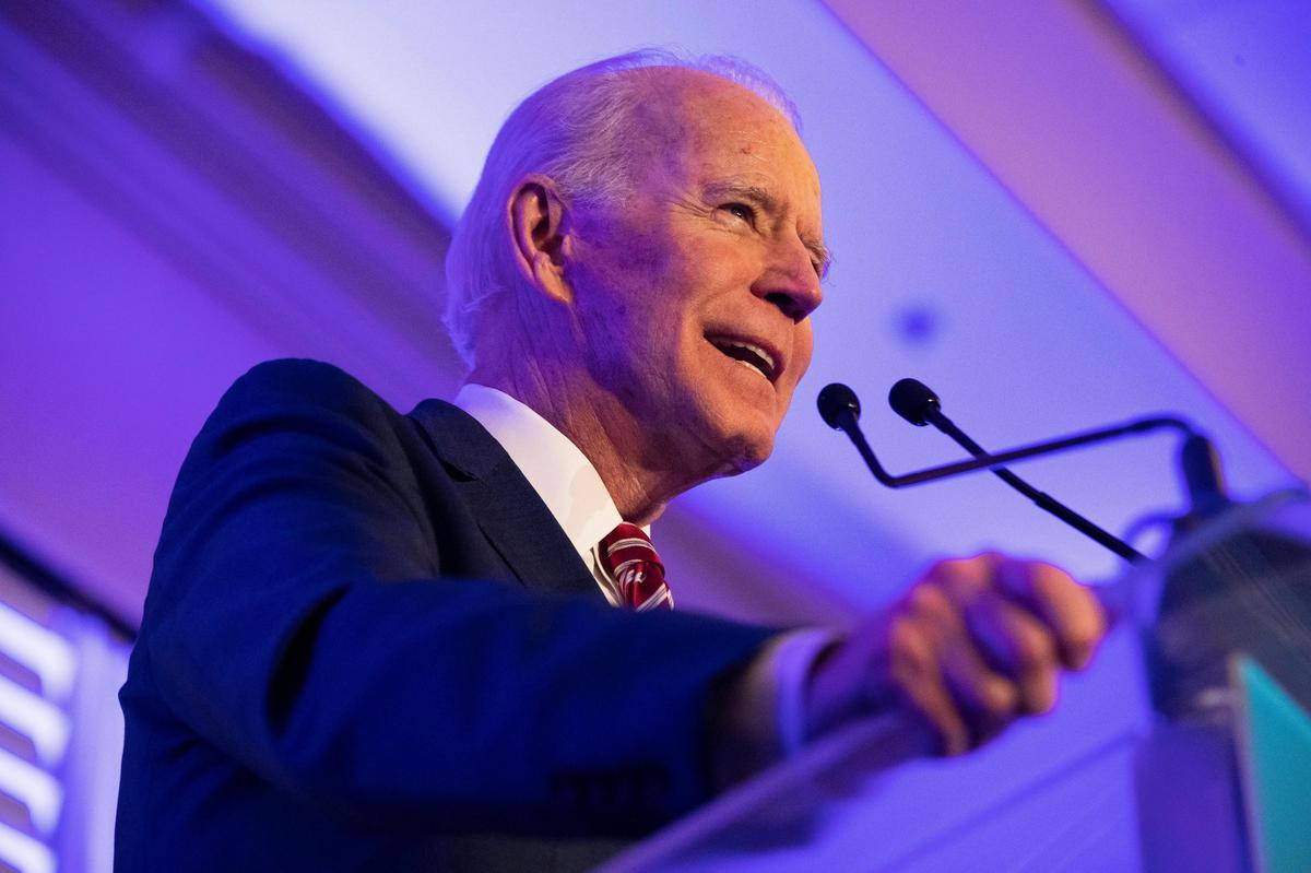 Former Vice President Joe Biden speaks at the First in the South Dinner in Charleston, South Carolina on Monday, February 24, 2020.