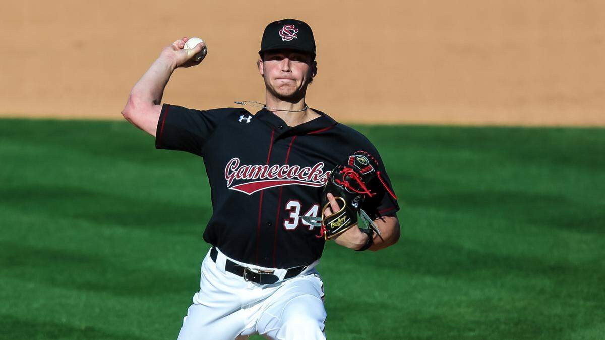 South Carolina pitcher James Hicks (34)