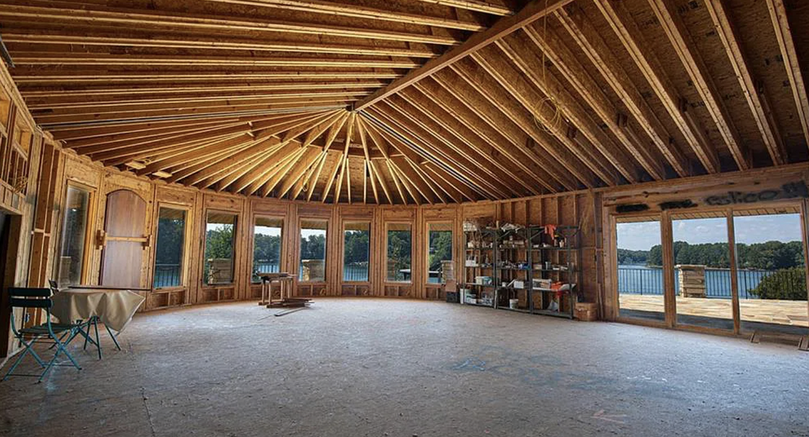 The inside of the Castle on Lake Keowee remains unfinished.