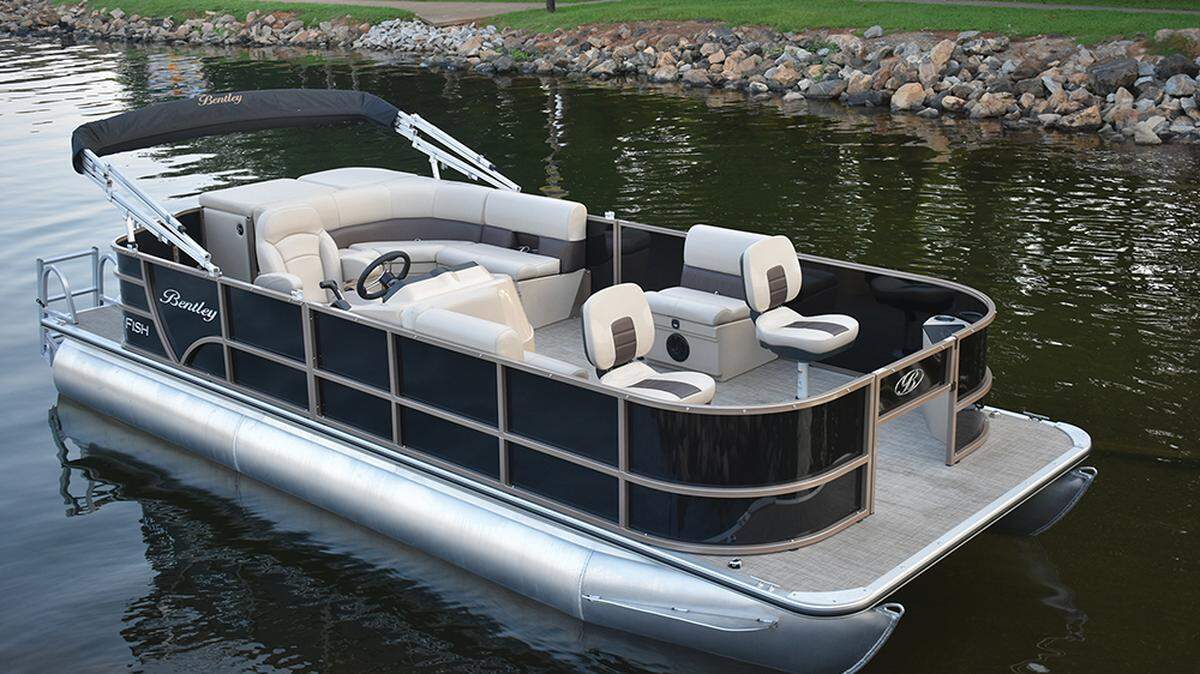 A Bentley pontoon boat. The Lexington boat manufacturing company is expanding and adding 50 jobs.