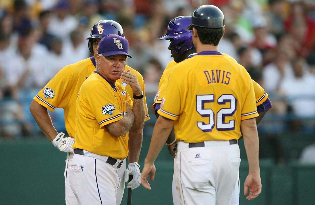 Then-LSU baseball coach Paul Mainieri during the 2009 College World Series in Omaha, Nebraska