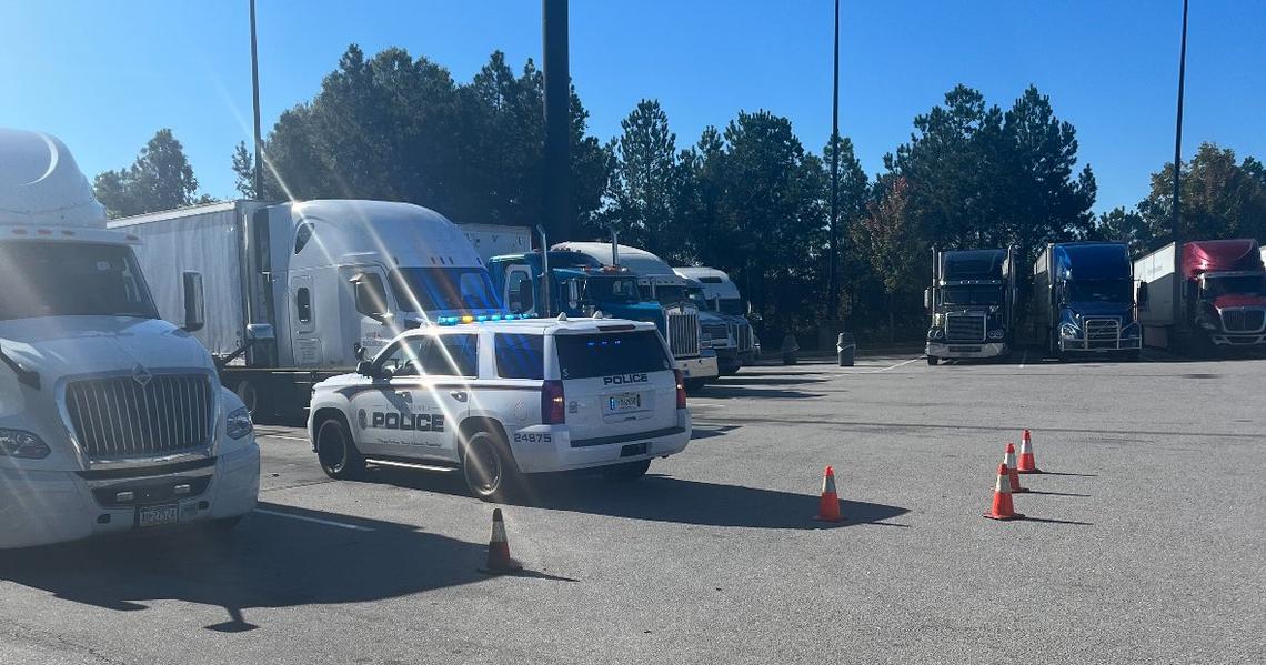 Columbia police officers investigate a stabbing.