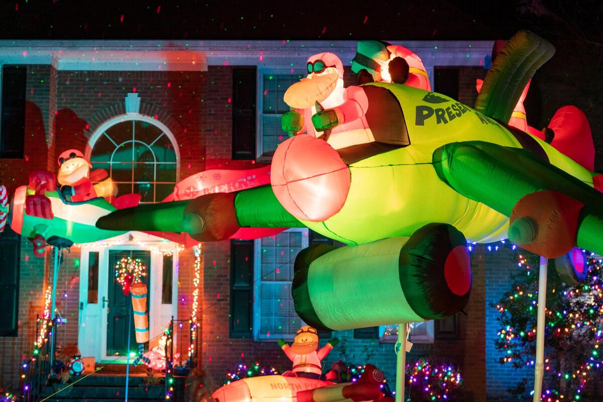 A home with Santa’s flight strip on Fallen Oak Dr, Columbia, South Carolina on Tuesday, December 22, 2020.