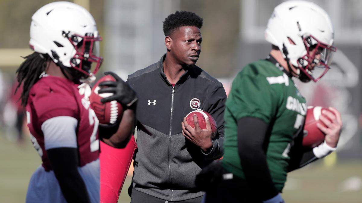 South Carolina’s Montario Hardesty during 2023 spring practice.
