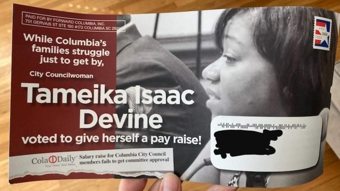 Flyers about Devine’s past deals ignite Columbia mayor’s race; she blames opponent