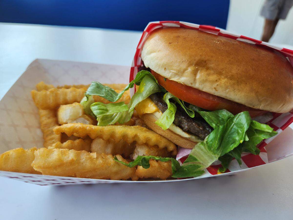 A burger and fries from Mel’s Dairy Bar in Forest Acres, SC.