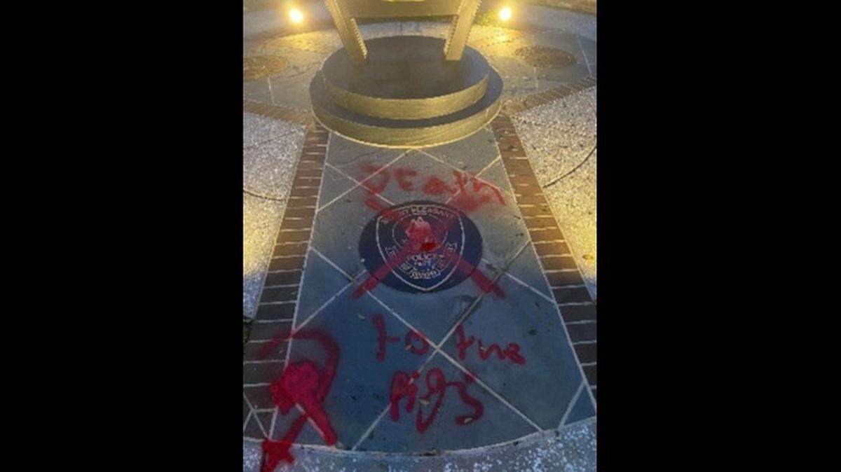 Messages were found scrawled across South Carolina monuments, officials said.