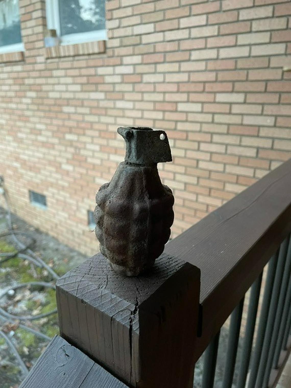 A grenade was found buried behind a home, the Forest Acres Police Department said.