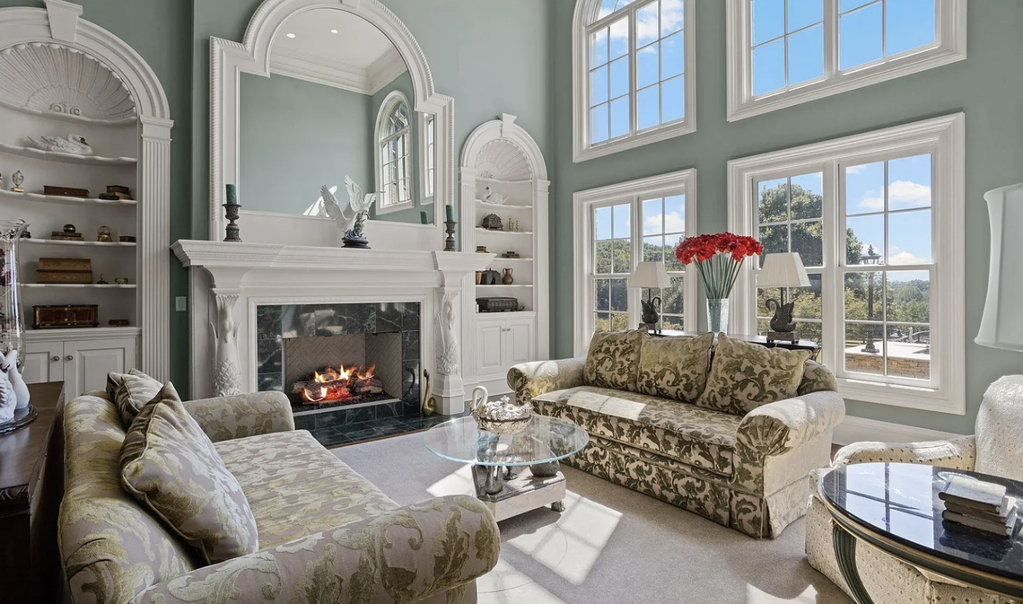 The house includes several sitting areas on the main floor.