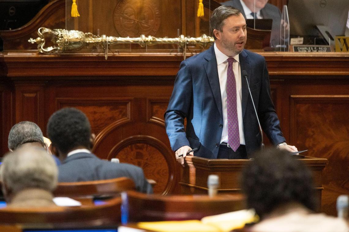 Jay Jordan R-Florence introduces the proposed redistricting map at the South Carolina State House on Thursday, December 2, 2021.
